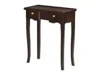LivingStyles Queen Ann Solid Mahogany Timber 2 Drawer Phone Table - Chocolate offer