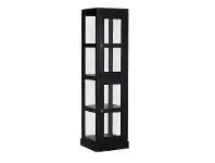 LivingStyles Carr Solid Mahogany Timber 2 Door Square Display Cabinet - Chocolate offer