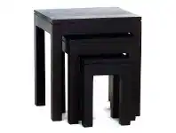 LivingStyles Amsterdam 3 Piece Solid Mahogany Timber Nested Table Set, Chocolate offer
