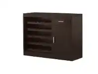 LivingStyles Paris Solid Mahogany Timber 1 Door 1 Drawer 120cm Sideboard with Wine Racks - Chocolate offer