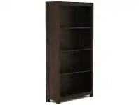 LivingStyles Amsterdam Solid Mahogany Timber Wide Bookcase, Chocolate offer