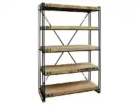 LivingStyles Expedition Industrial Solid Mango Wood Timber & Iron Display Shelf offer