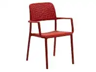 LivingStyles Bora Italian Made Commercial Grade Stackable Indoor/Outdoor Side Armchair - Red offer