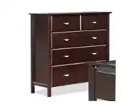 LivingStyles Manly Pine Timber 5 Drawer Tallboy offer