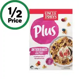 Woolworths Uncle Tobys Plus Cereal 410-435g or Big Bowl Oats 368g Pk 8 offer