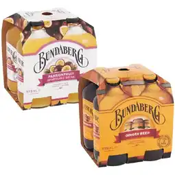 Woolworths Bundaberg Ginger Beer or Sparkling Drink 4 x 375ml offer