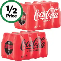 Woolworths Coca-Cola Classic or Zero Sugar Soft Drink Varieties 12 x 300ml offer