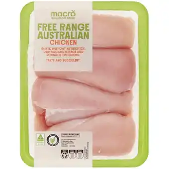Woolworths Macro Free Range Australian Fresh RSPCA Approved Chicken Breast Fillets Skinless Bulk Tray offer