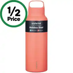 Woolworths Sistema Drink Bottle Dual Wall Stainless Steel offer