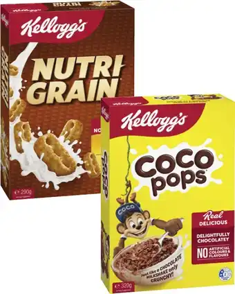 Coles Kellogg's Nutri Grain 290g or Coco Pops 320g offer