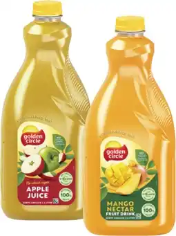 Coles Golden Circle Mango Nectar or Apple Juice 2 Litre offer