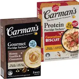 Coles Carman's Porridge Sachets-320g offer