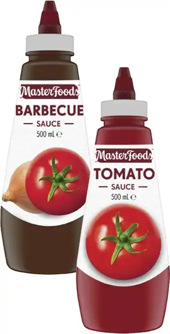 Coles MasterFoods Squeeze Tomato or Barbecue Sauce 475mL-500mL offer