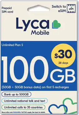 Coles Lyca $30 Starter Pack offer