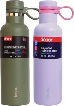 Coles Décor Insulated Stainless Steel Hydro Bottle offer