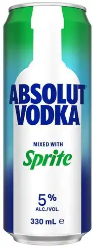 Coles NEW Absolut & Sprite Cans offer