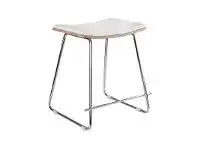 LivingStyles Nordberg Commercial Grade Steel Table Stool with PU Seat, White / Chrome offer