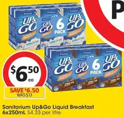 Coles Sanitarium Up&Go Liquid Breakfast offer