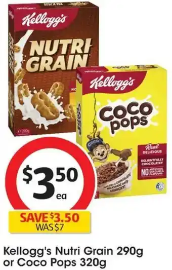 Coles Kellogg's Nutri Grain or Coco Pops offer