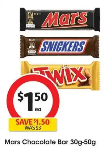 Coles Mars Chocolate Bar offer