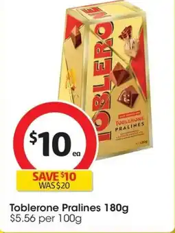 Coles Toblerone Pralines offer