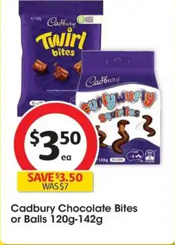 Coles Cadbury Chocolate Bites or Balls offer