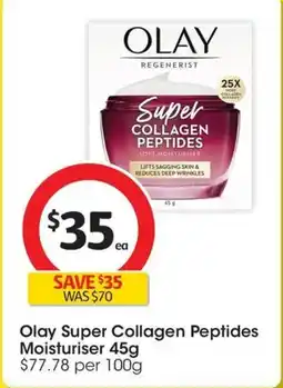 Coles Olay Super Collagen Peptides Moisturiser offer