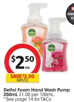 Coles Dettol Foam Hand Wash Pump offer
