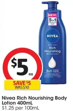 Coles Nivea Rich Nourishing Body Lotion offer