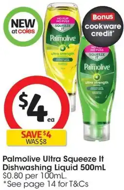 Coles Palmolive Ultra Squeeze It Dishwashing Liquid offer