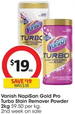 Coles Vanish NapiSan Gold Pro Turbo Stain Remover Powder offer