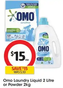 Coles Omo Laundry Liquid or Powder offer