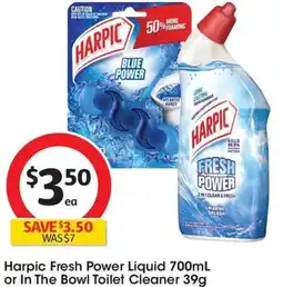 Coles Harpic Fresh Power Liquid or In The Bowl Toilet Cleaner offer