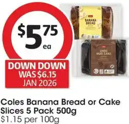 Coles Coles Banana Bread or Cake Slices offer