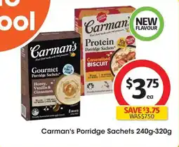 Coles Carmans Porridge Sachets offer