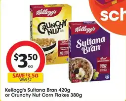 Coles Kelloggs Sultana Bran or Crunchy Nut Corn Flakes offer
