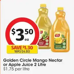 Coles Golden Circle Mango Nectar or Apple Juice offer