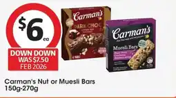 Coles Carmans Nut or Muesli Bars offer