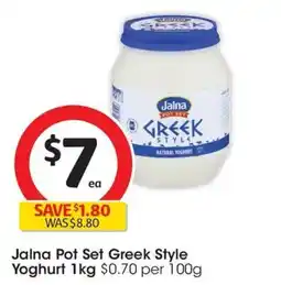Coles Jalna Pot Set Greek Style Yoghurt offer