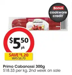 Coles Primo Cabanossi offer