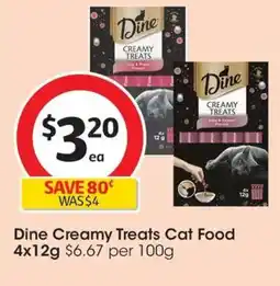 Coles Dine Creamy Treats Cat Food offer