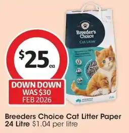 Coles Breeders Choice Cat Litter Paper offer