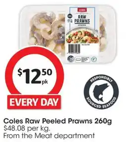 Coles Coles Raw Peeled Prawns offer
