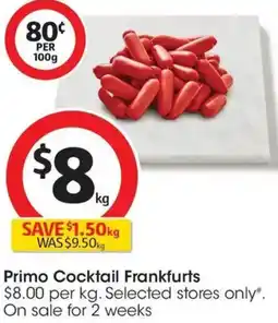 Coles Primo Cocktail Frankfurts offer