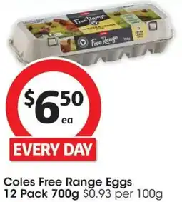 Coles Coles Free Range Eggs offer