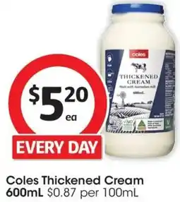 Coles Coles Thickened Cream offer