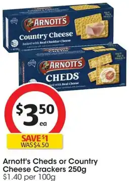 Coles Arnott's Cheds or Country Cheese Crackers offer