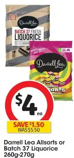 Coles Darrell Lea Allsorts or Batch 37 Liquorice offer