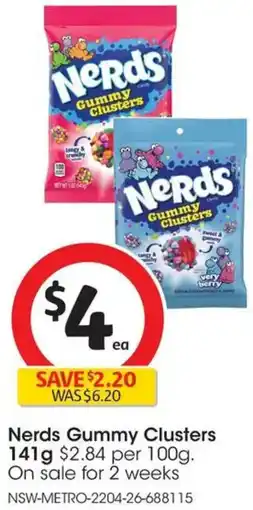 Coles Nerds Gummy Clusters offer