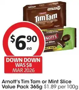Coles Arnott's Tim Tam or Mint Slice offer